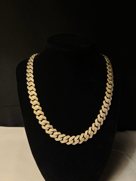 12mm 20in. 14k Yellow Gold Vermeil VVS Cuban Chain