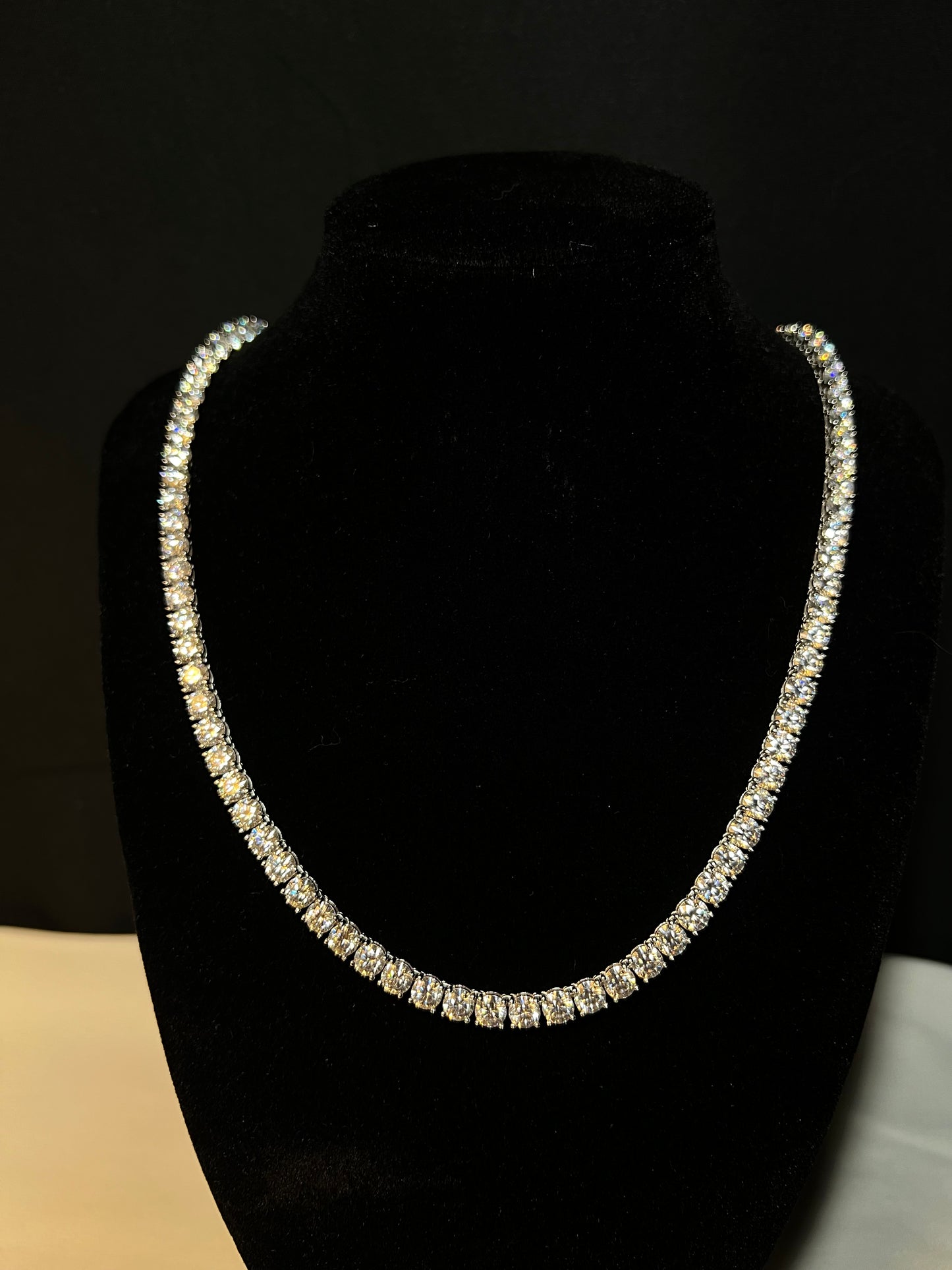 5mm 14k White Gold Vermeil VVS Tennis Chain