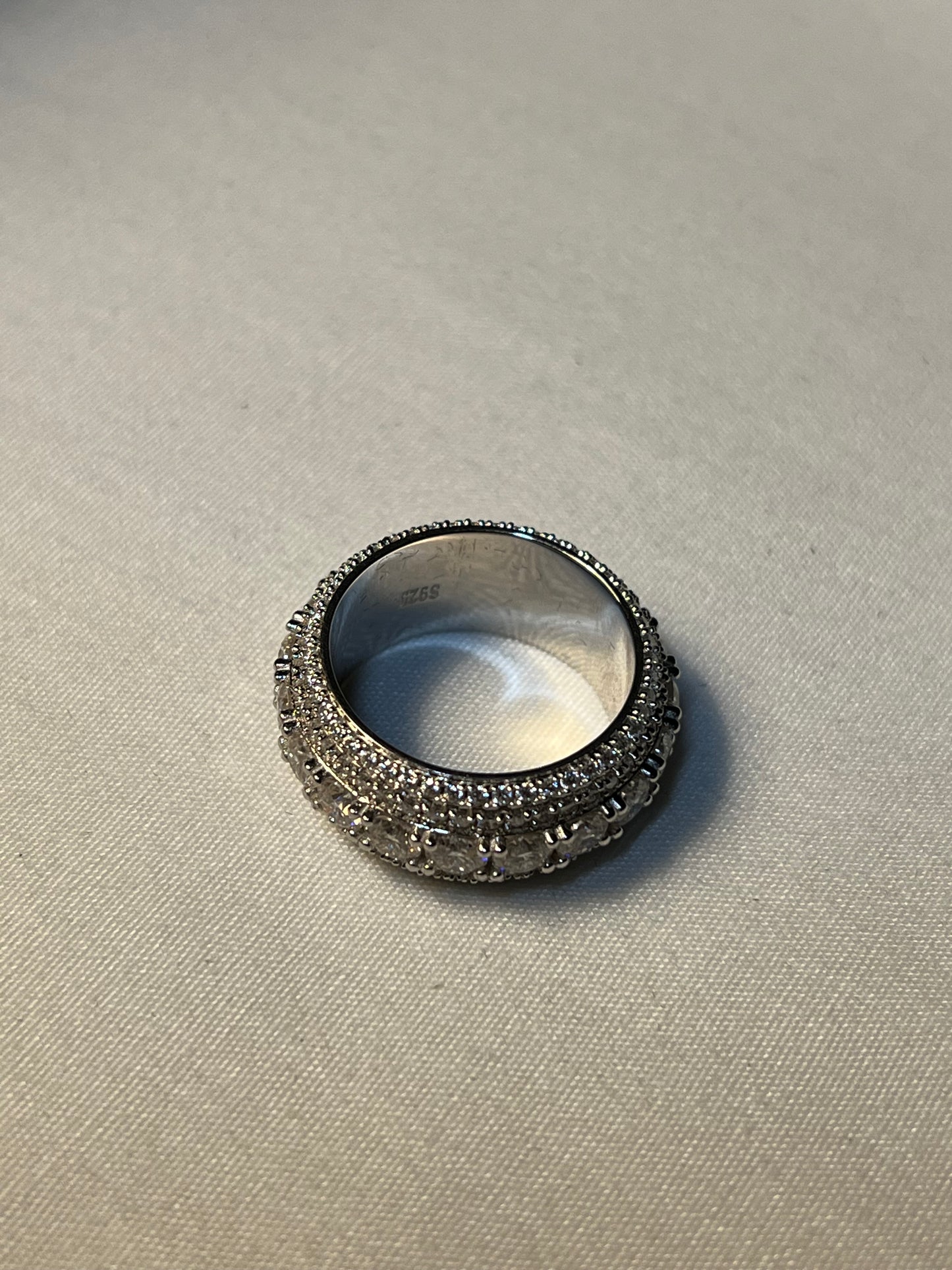 14k White Gold Vermeil VVS Band Ring